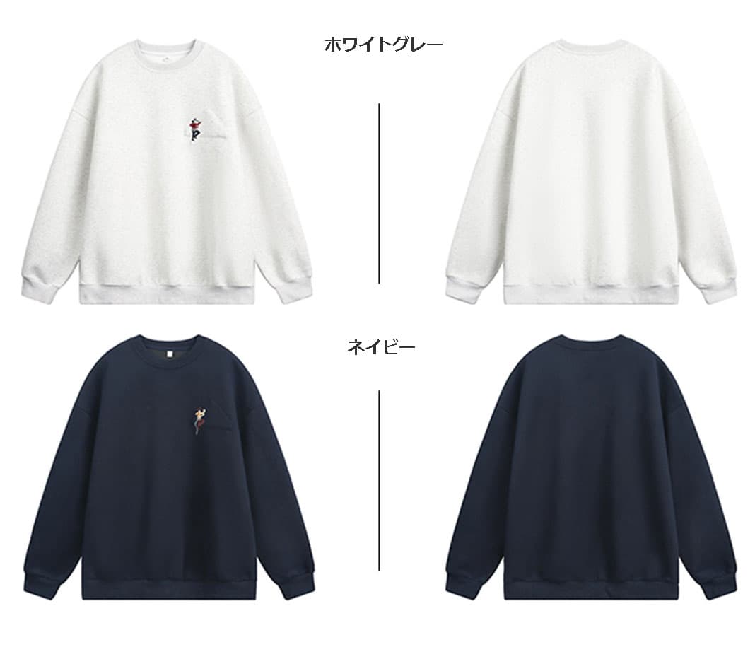 スウェットメンズ メンズ秋新作厚手刺繍スウェット丸首トレーナー全3色