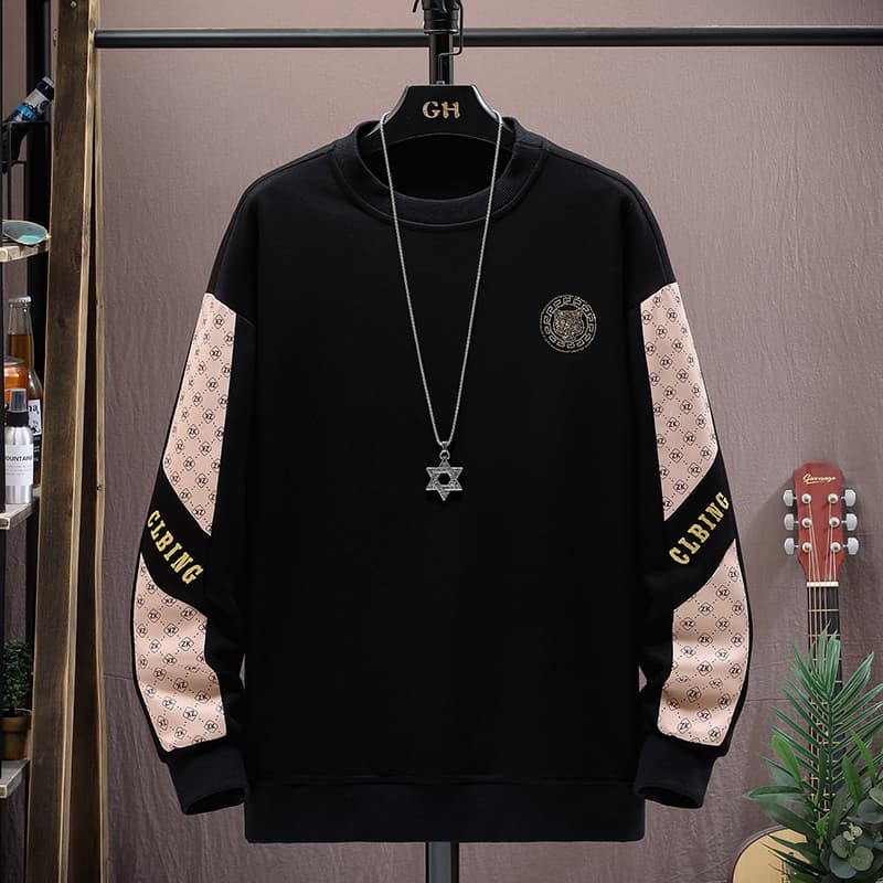 スウェットメンズ 高級刺繍入り サイドライン トレーナー