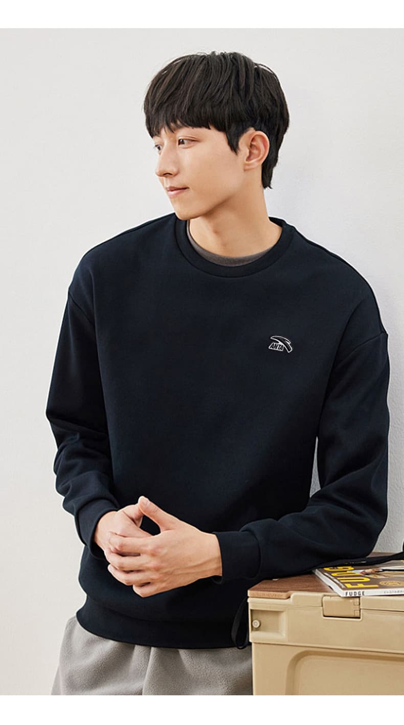 スウェットメンズ シンプル刺繍入りスウェット
