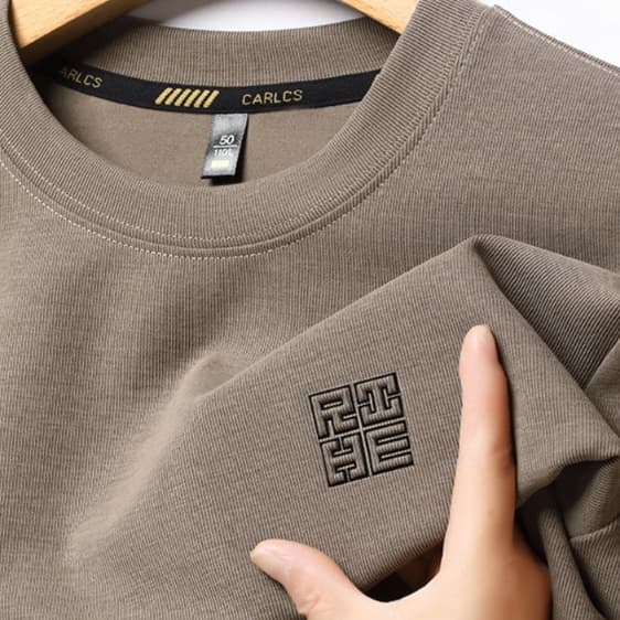 スウェットメンズ シンプル刺繍入り 上質綿スウェット
