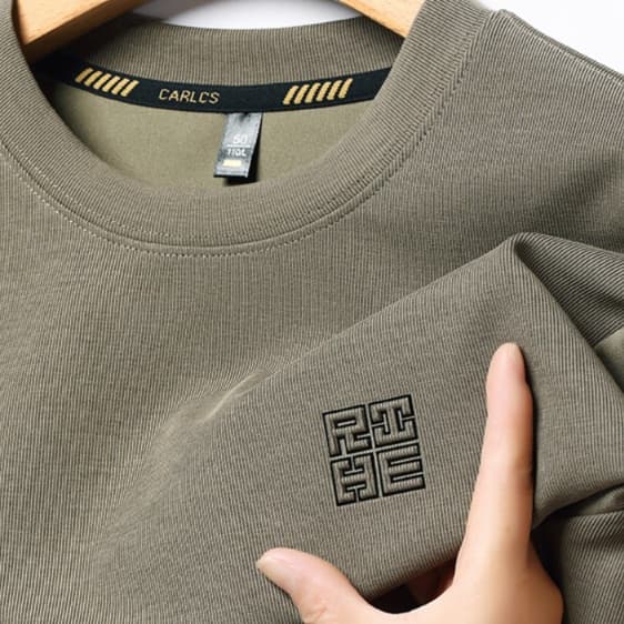 スウェットメンズ シンプル刺繍入り 上質綿スウェット