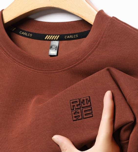 スウェットメンズ シンプル刺繍入り 上質綿スウェット