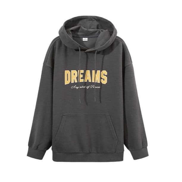 スウェットメンズ DREAMS 刺繍入りプルオーバーパーカー