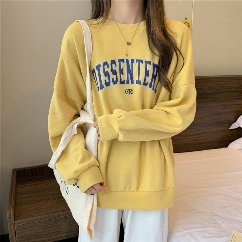 スウェットメンズ カジュアルロゴ入りオーバーサイズスウェット