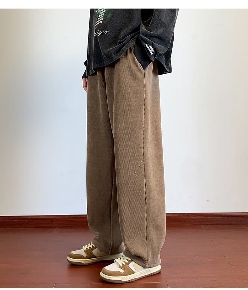 スウェットメンズ コーデュロイワイドフレアパンツ