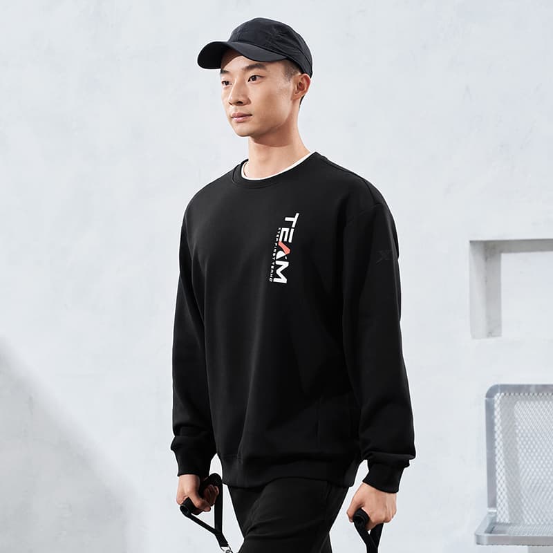 スウェットメンズ シンプルデザイン ロゴ入りスポーツスウェット
