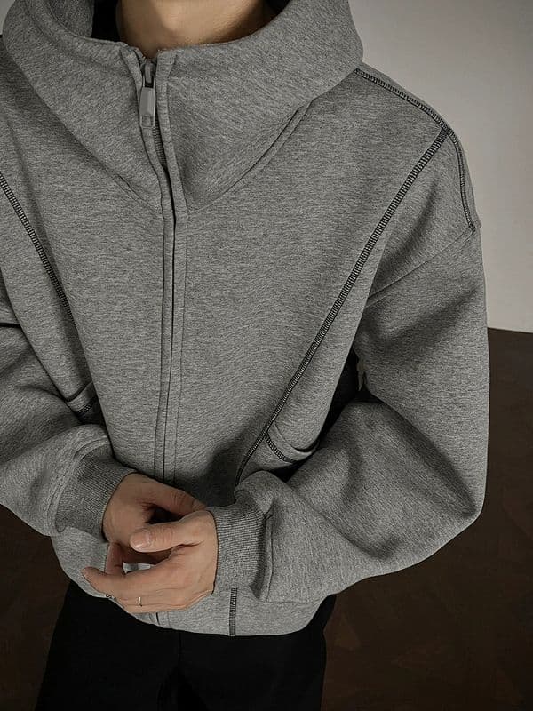 スウェットメンズ 無地ジップアップパーカー男女兼用ストリート系秋冬