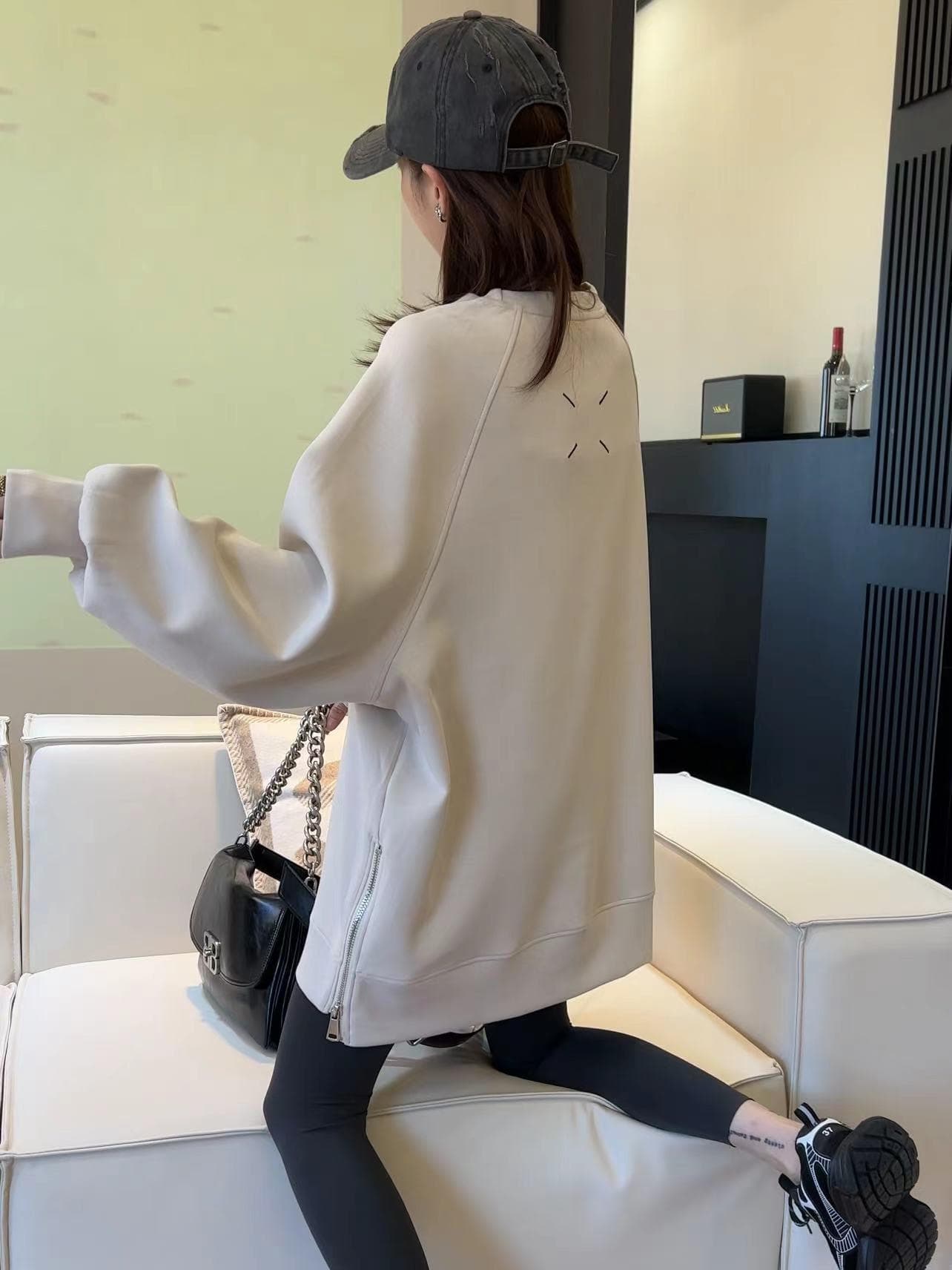 スウェットメンズ ゆるふわサイドジップオーバーサイズトレーナー