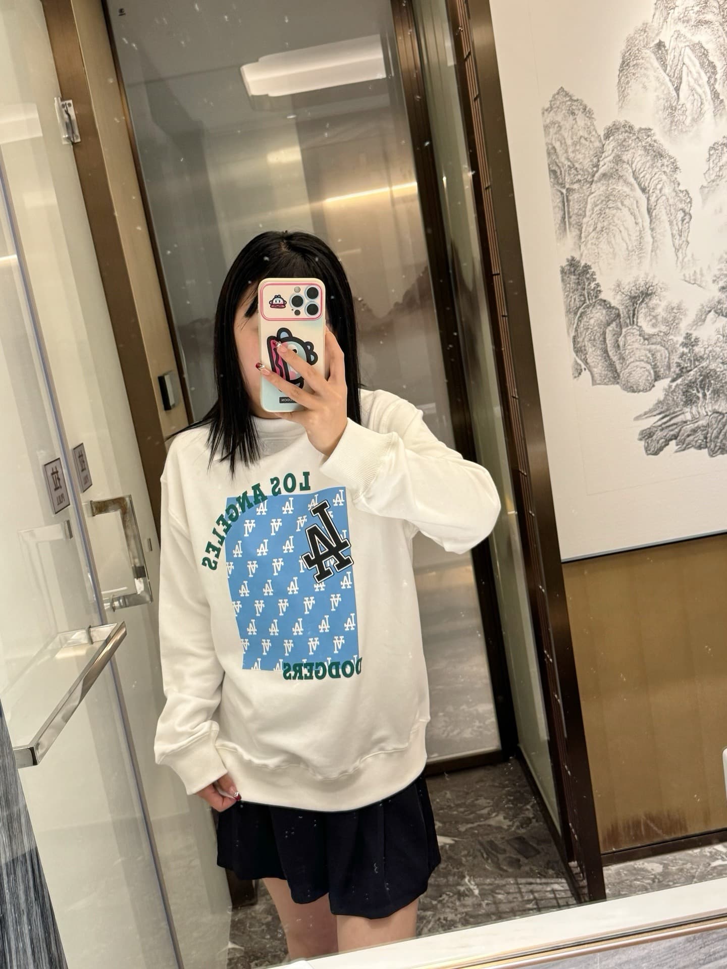 スウェットメンズ ゆったりシルエット 刺繍入り カジュアルスウェット