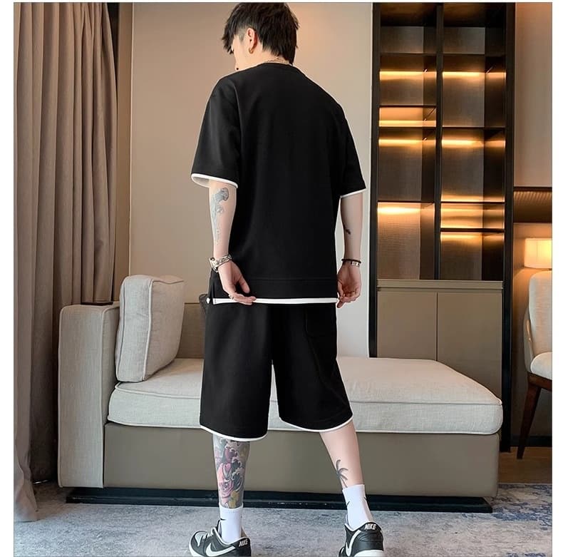 スウェットメンズ シンプルラインセットアップ