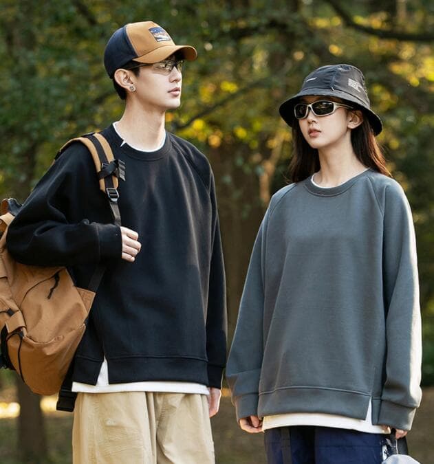 スウェットメンズ ユニセックス クルーネック スウェット レイヤード風 トレーナー