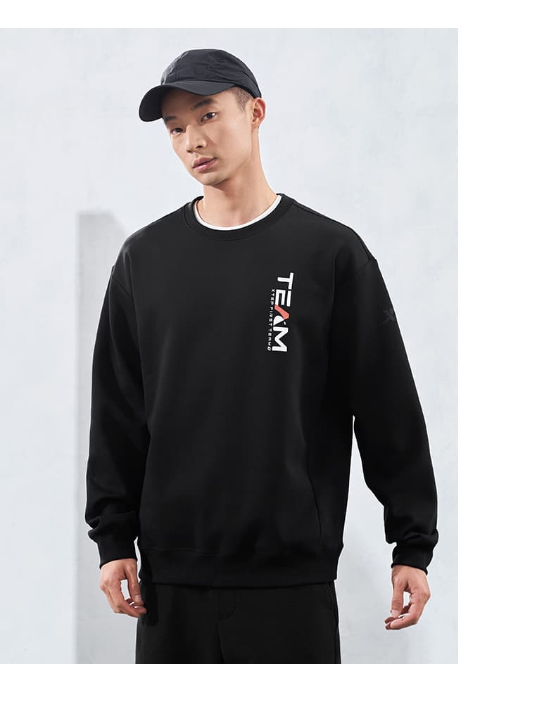 スウェットメンズ シンプルデザイン ロゴ入りスポーツスウェット